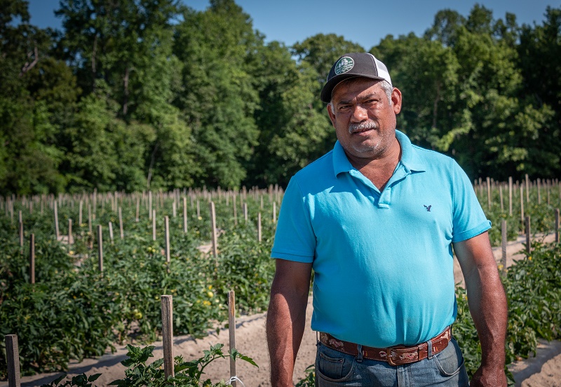 在花園裡的男人