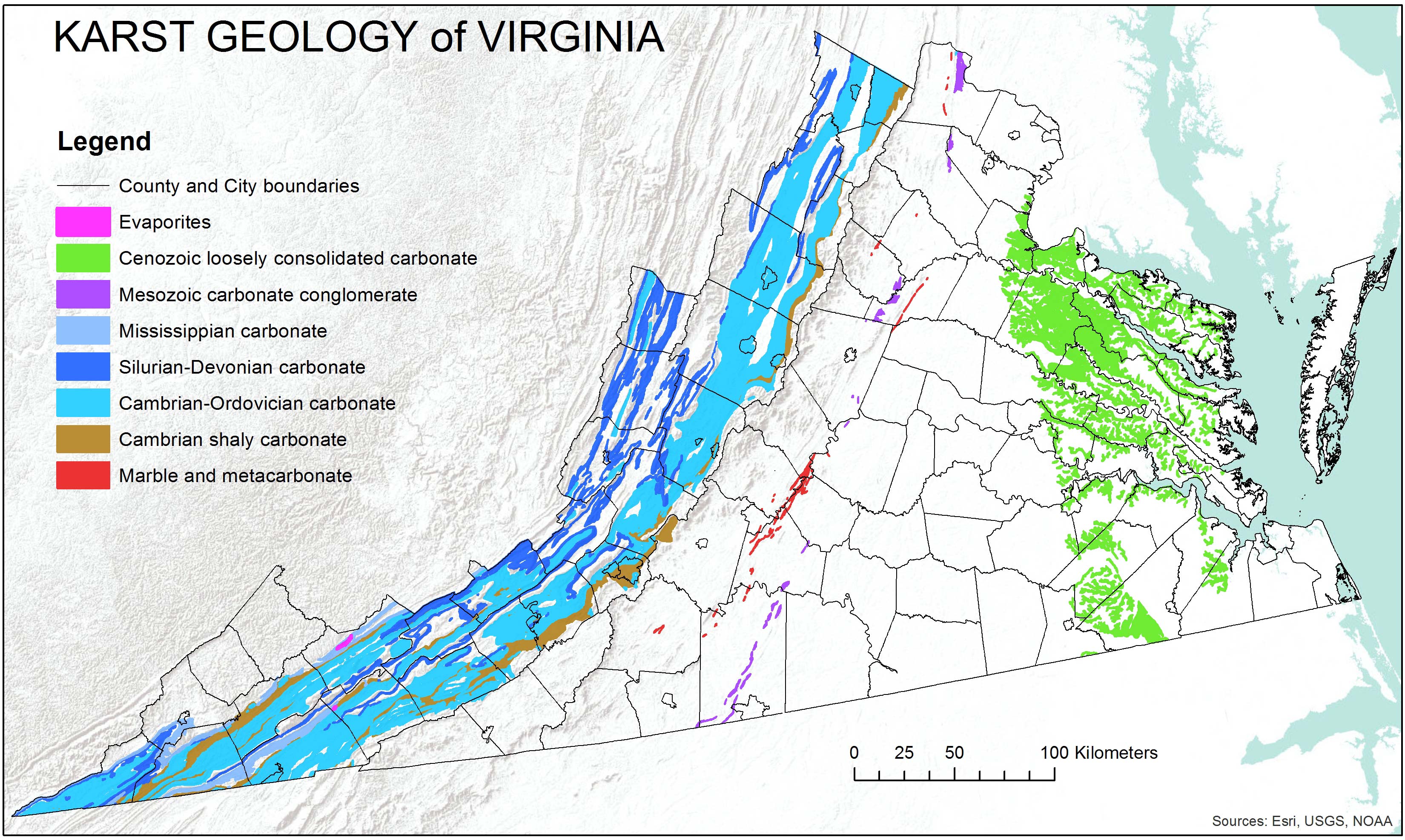 弗吉尼亞州卡斯特地圖